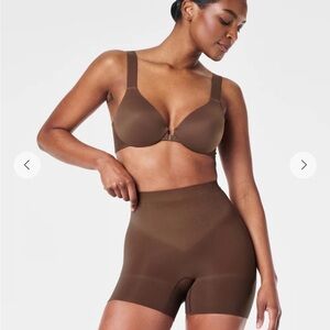 Spanx Power Shorty Chestnut Brown Seamless Shaper Short Size Medium